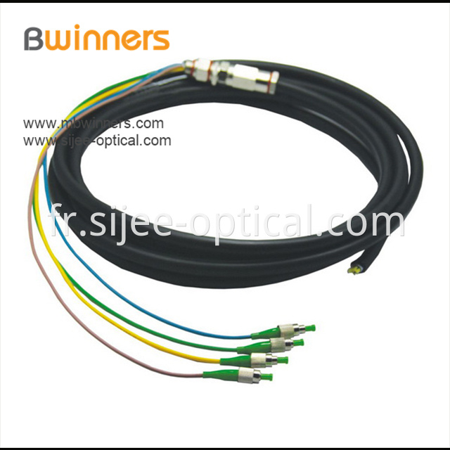 4 Core Singlemode Fc Apc Waterproof Optical Cable Pigtail